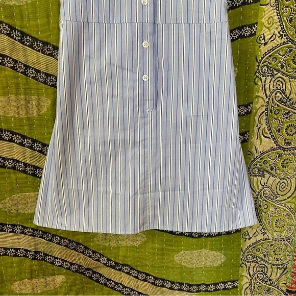 Maeve Blue/ White Striped Button Front Wrap Mini Shirt Dress Size Small - Picture 7 of 16